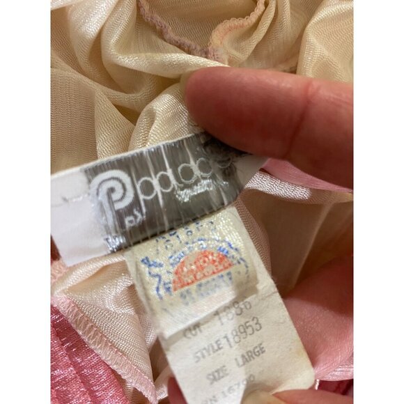 Vintage By Barad & Co Women's Cream With Pink Trim Bathrobe - Large - Picture 11 of 13